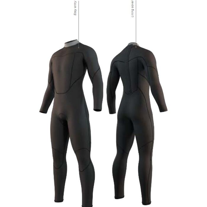 2025 Mystic Mens Brand 3/2mm Chest Zip Wetsuit 35000.250030 - Black